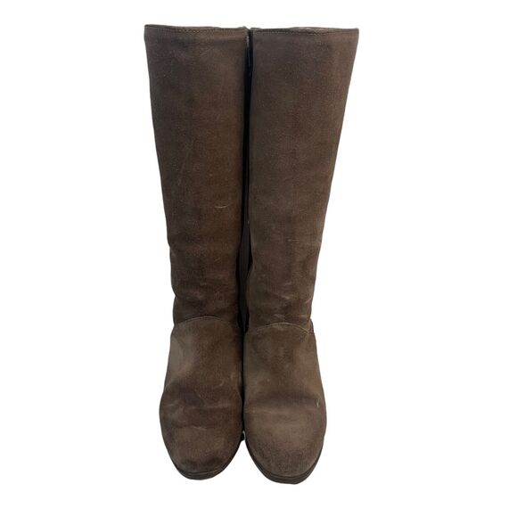 Vtg Brooks Brothers Size 7 Boots Shearling Lined Brown Suede Riding Women’s 6075 - Picture 1 of 12